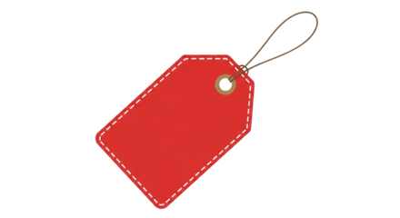 Isolated vibrant price tag retail sale promotion concept on transparent background