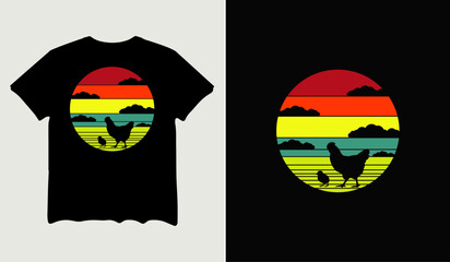 Chicken chick retro style t-shirt design for t-shirt quotes or poster svg printable cut file