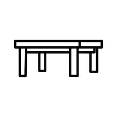 Simple line drawing of a wooden table