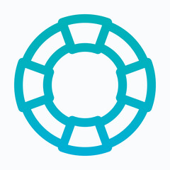 Naklejka premium Lifebuoy Safety Rescue Symbol Isolated Lineal Gradient Vector Icon.