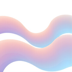Minimalist pastel gradient waves, smooth vector shapes, isolated 
