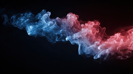 Colorful smoke forms a patriotic flag motif on a black background