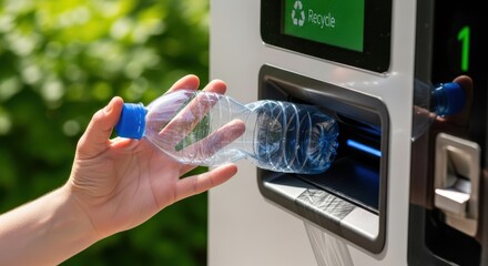 Recycling Plastic Bottle at Reverse Vending Machine