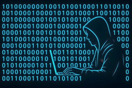 Blue Theme Matrix Binary Coding