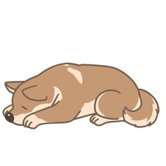 元気がない柴犬のシンプルイラスト