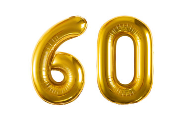 inflatable ball figured gold number on white background