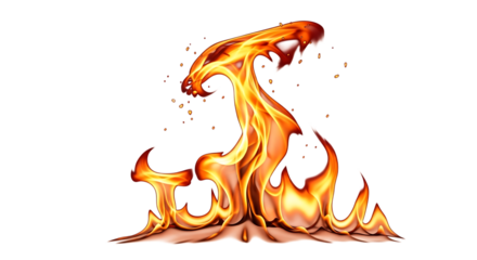 Hot tribal vector fire flame design illustration on a white background