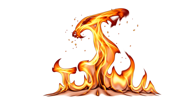 Hot tribal vector fire flame design illustration on a white background