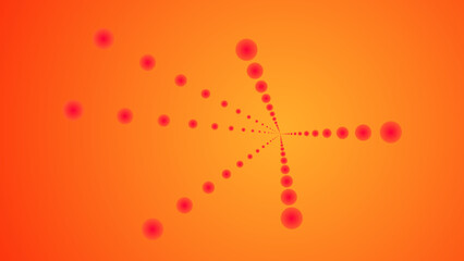 Abstract Radial Dot Design: A striking, minimalist composition of vibrant red dots emanating from a central point, set against a warm, gradient orange backdrop.