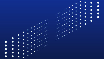 Abstract Polka Dots Arrangement: A minimalist composition of numerous dots creating an illusion of depth and movement on the royal blue canvas.