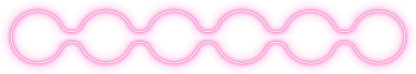 Sequence of five small gradient neon circles aligned in a straight horizontal row.