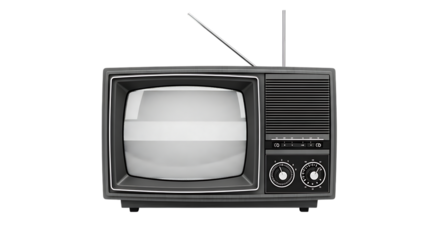 Vintage retro TV set isolated on white background