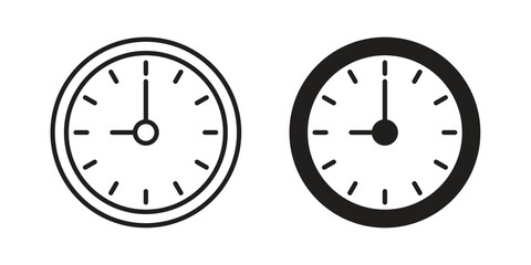 Clock nine icon in simple modern vector format. EPS icon pack