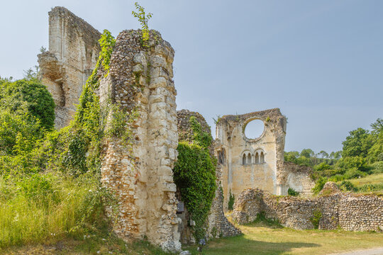 Abbaye de Mortemer &agrave; Lisors, Normandie, Eure &ndash; ruines historiques et cadre bucolique en &eacute;t&eacute;. Abbaye hant&eacute;e. 