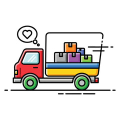 Naklejka premium truck with trailer