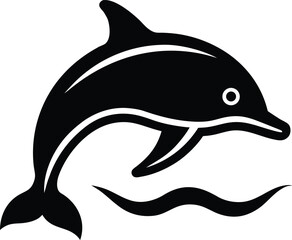 Stylized harbor porpoise marine mammal icon