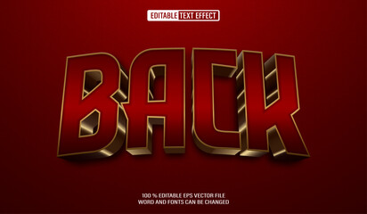 Editable 3d text style effect - Red Golden text effect Template