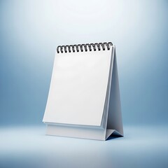 Blank spiral bound desk calendar with copy space