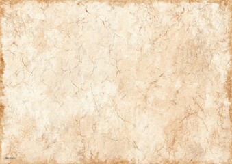 Fototapeta premium Textured light brown paper with rough edges and faint cracks