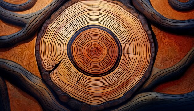 abstract tree ring circular pattern organic wallpaper