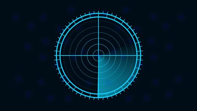 Abstract glowing radar screen with digital radio waves on transparent background - Powered by Adobe