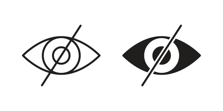 Eye crossed icon in simple modern vector format. EPS icon pack