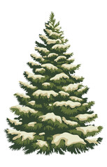 Fototapeta premium Vector illustration of a realistic spruce tree. The tree is a symbol of the New Year holiday.