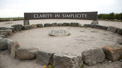 Stone circle with Focus stone representing clarity and simplicity