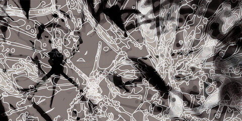 Black and white abstract watercolor texture. Modern painting. Avant-garde art. Reminiscent of street graffiti. Underground, grunge. Monochrome pattern. Acrylic, watercolor