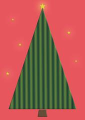 dessin d'un sapin imitation velours entour&eacute; d'&eacute;toiles jaunes