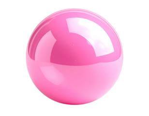 Smooth, shiny pink orb with a reflective surface and subtle gradient