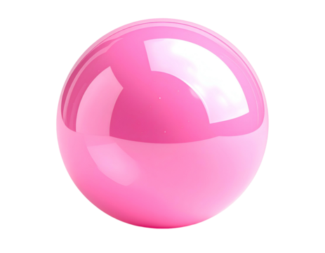 Smooth, shiny pink orb with a reflective surface and subtle gradient