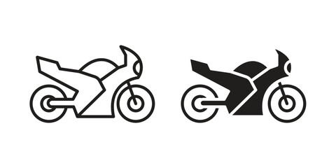 Fototapeta premium Motorcycle icon in simple modern vector format. EPS icon pack