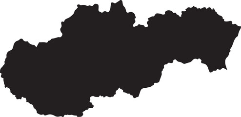 Naklejka premium Black silhouette map of Slovakia country outline vector