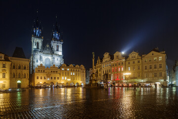 Obraz premium Prague Old Town Square by night