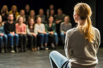 Talk show host and celebrity guests playing a humorous game, with audience laughter and excitement