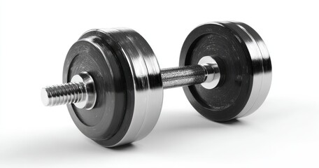 Naklejka premium Heavy metal dumbbell on white background