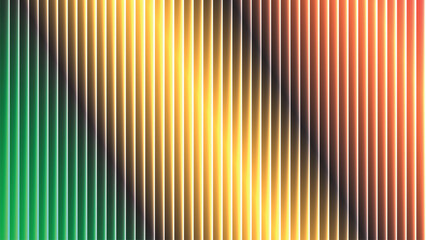 Dynamic abstract background featuring a vibrant gradient of glowing vertical lines transitioning from green through yellow to orange hues. Ideal for modern designs.