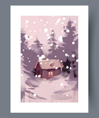 Peaceful winter landscape featuring snowcovered trees at sunrise