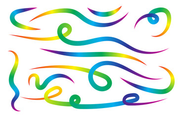 Colorful Wave Line Shapes – Modern Abstract Squiggle and Doodle Pattern Vector