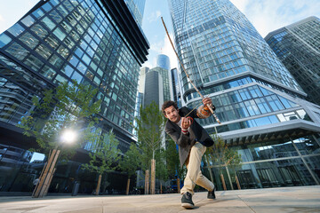 Business differently - the modern businessman with spirit conspires to make money. Multicultural modern business world.