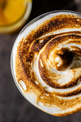 Lemon meringue martini with toasted meringue topping