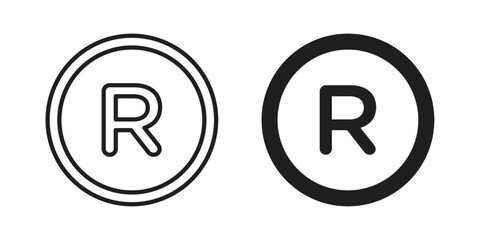 Registered icon in simple modern vector format. EPS icon pack