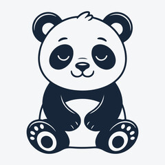 Cute Sitting Panda Illustration Design