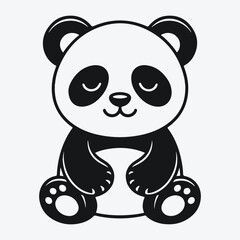Cute Sitting Panda Illustration