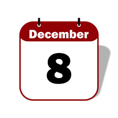 8 December Date Icon 