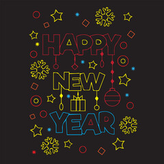 vector illustration of a Happy new year background 