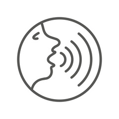 Talk icon. Speak. Voice command. Vector illustration.