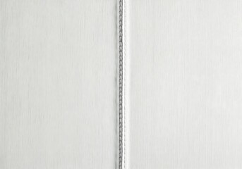 Minimalist light gray textured background with a subtle vertical stitched seam providing a clean,...