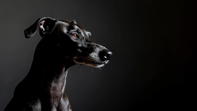 black dog portrait